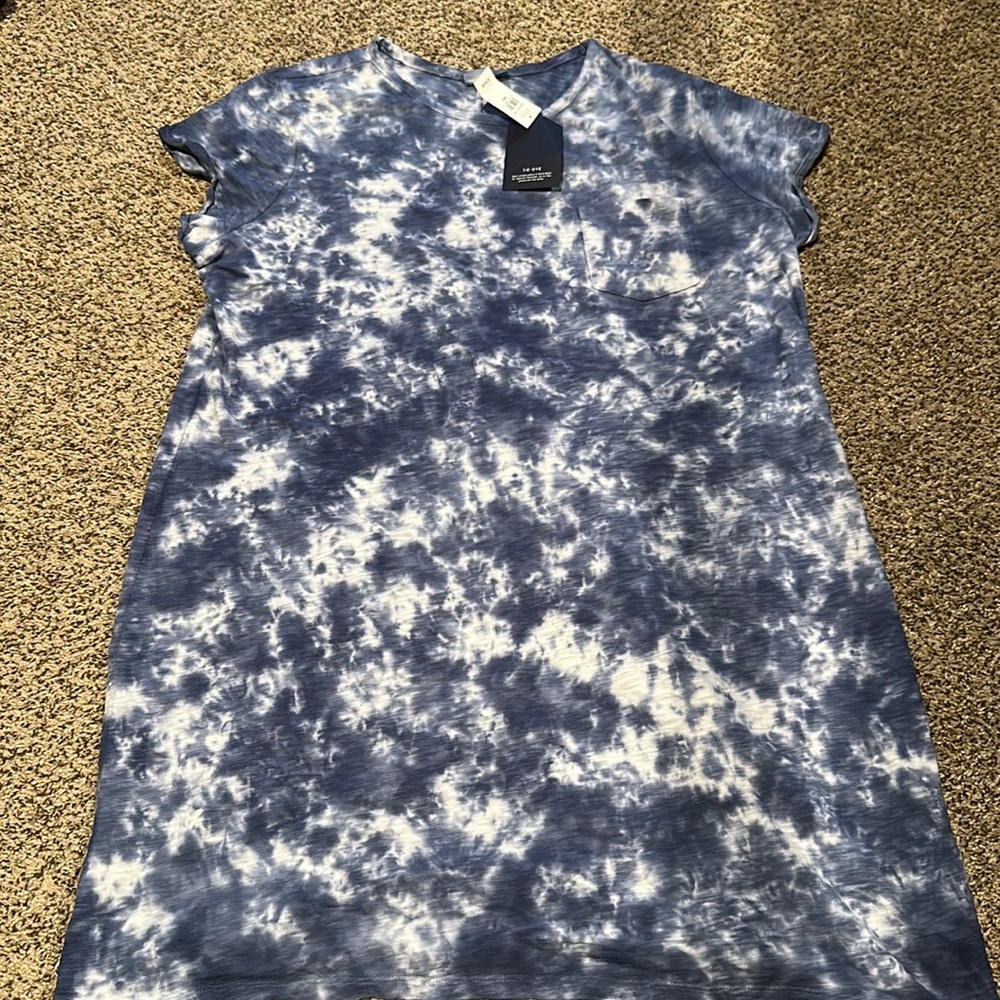 Gap blue tie dye pocket tee dress